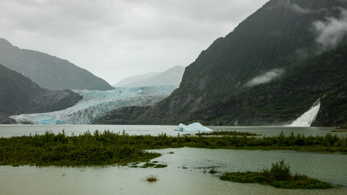 Mendenhall Glacier's terminus — a typical Juneau shore-excursion destination.