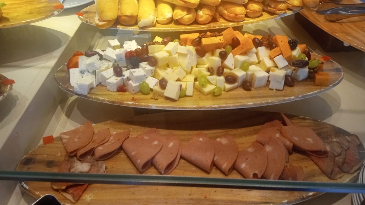 A cruise-ship buffet — illustrative of the included-dining tier on mass-market ships.