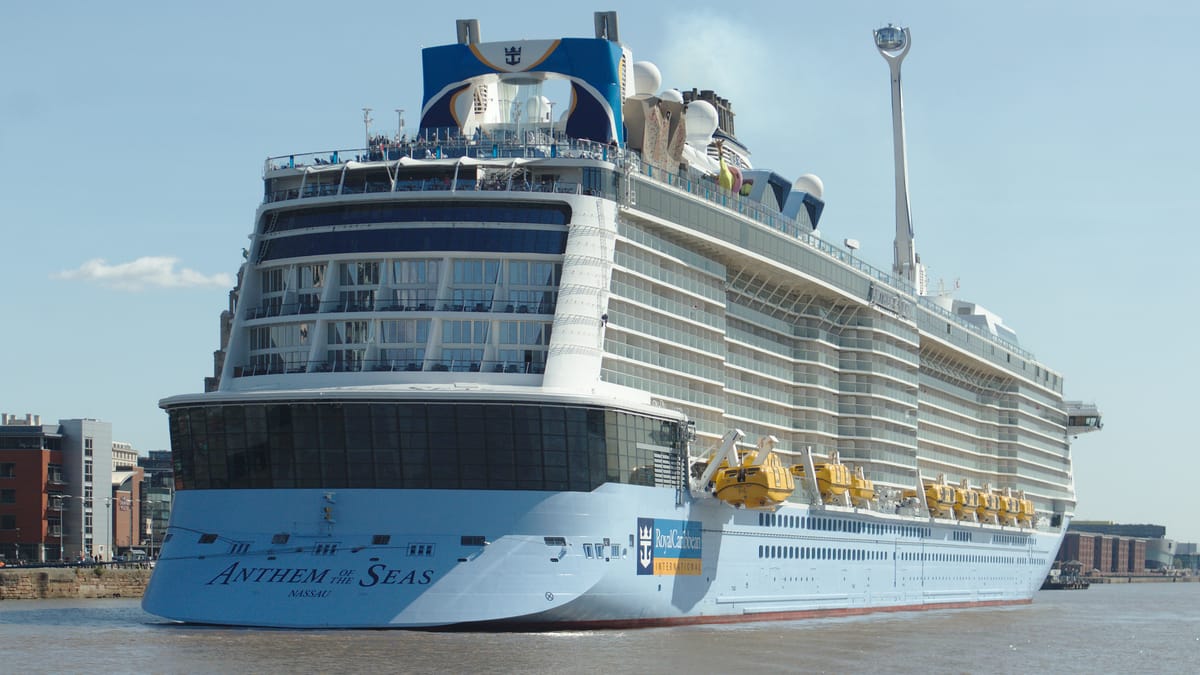 Anthem of the Seas — Quantum-class deck profile from the pier.