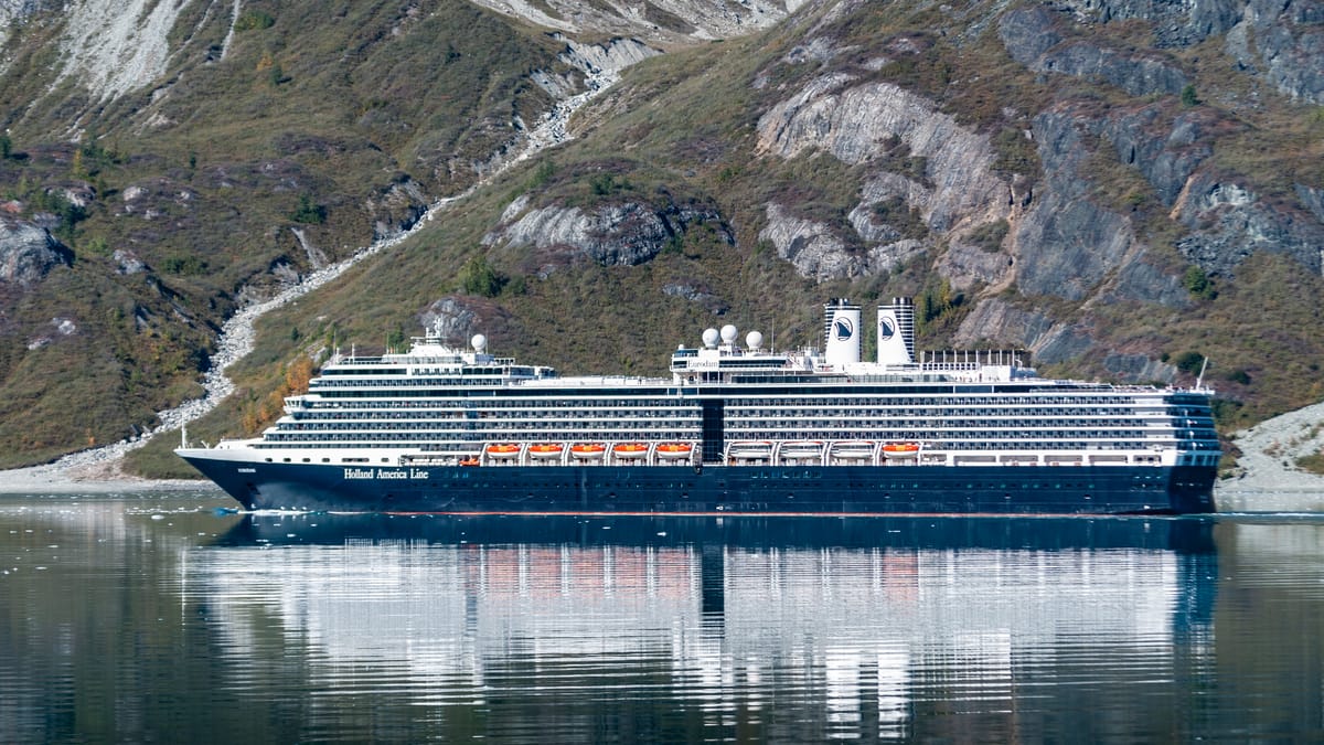 MS Eurodam in Glacier Bay — a Signature-class sister, illustrative of Holland America's Alaska program.