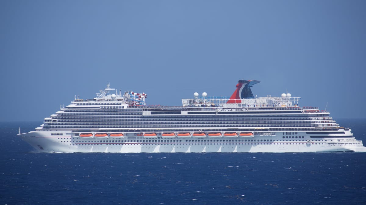 Carnival Horizon off Grand Turk — illustrative of the line's Eastern Caribbean rotations.